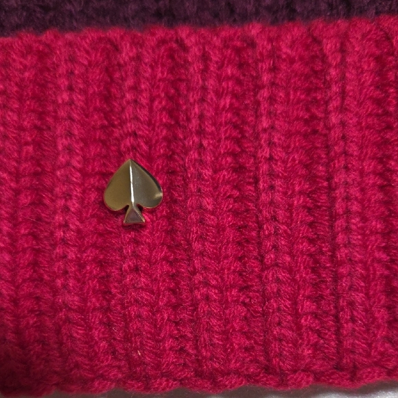 Kate Spade Pink and Burgundy Color Block Beanie - Picture 3 of 5
